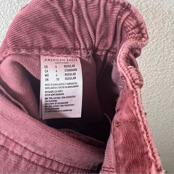 American Eagle Outfitters Mauve Stretch Corduroy Mini Skirt Women's Size 6 - Picture 6 of 7